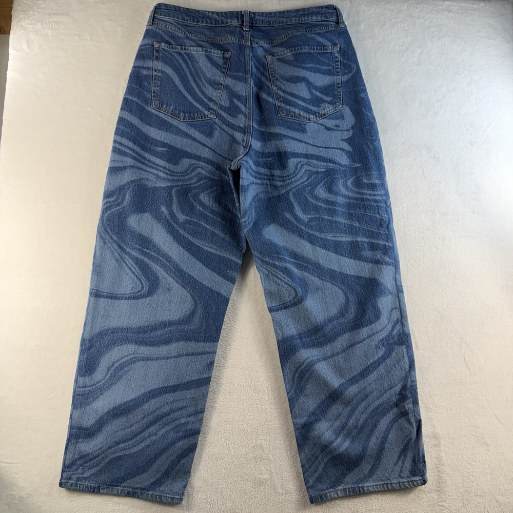 WILD FABLE Plus 18 34 Baggy Blue Jeans Wavy Highest Rise Pants Grunge Boho Punk - Picture 12 of 16